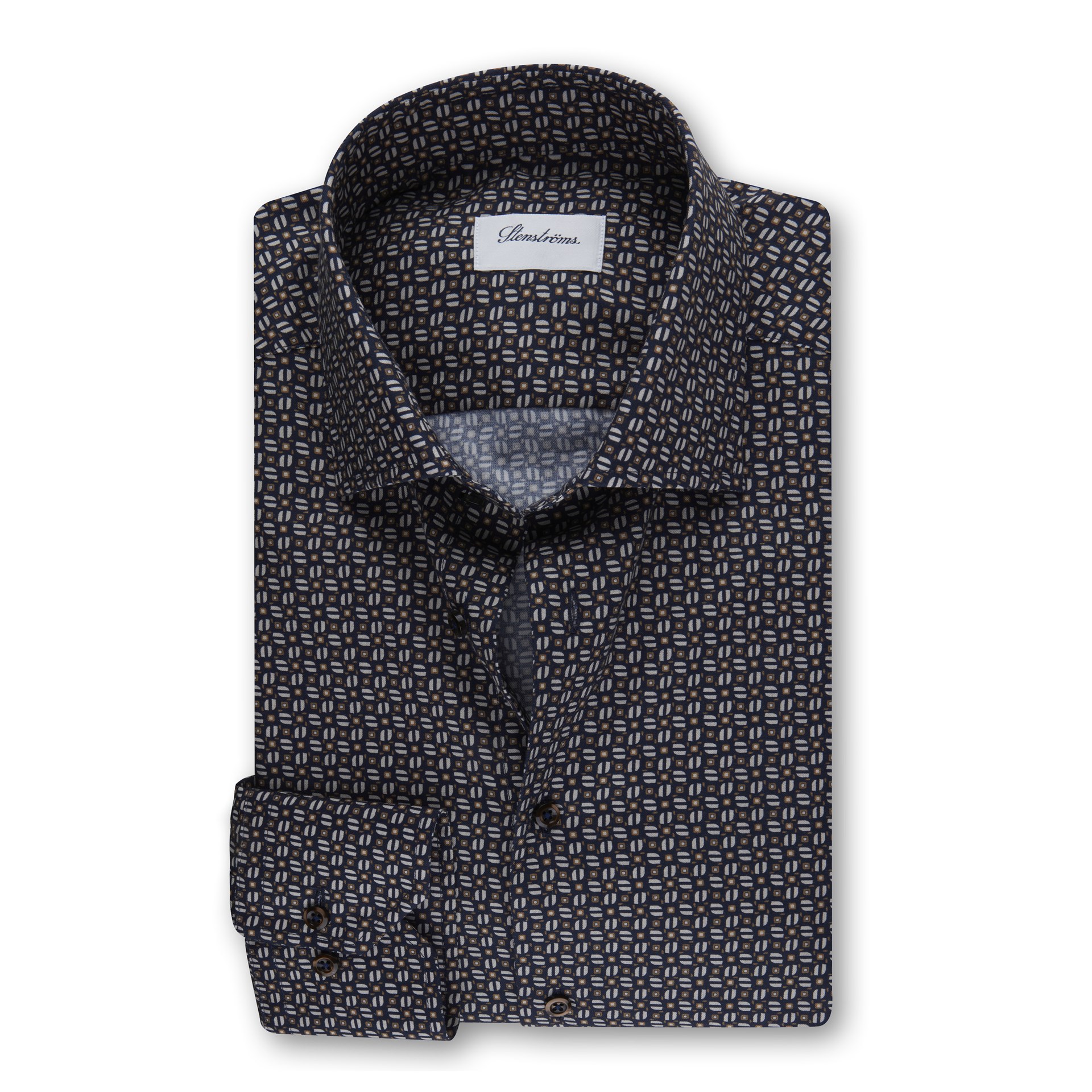 Stenstroms patterned collared shirt