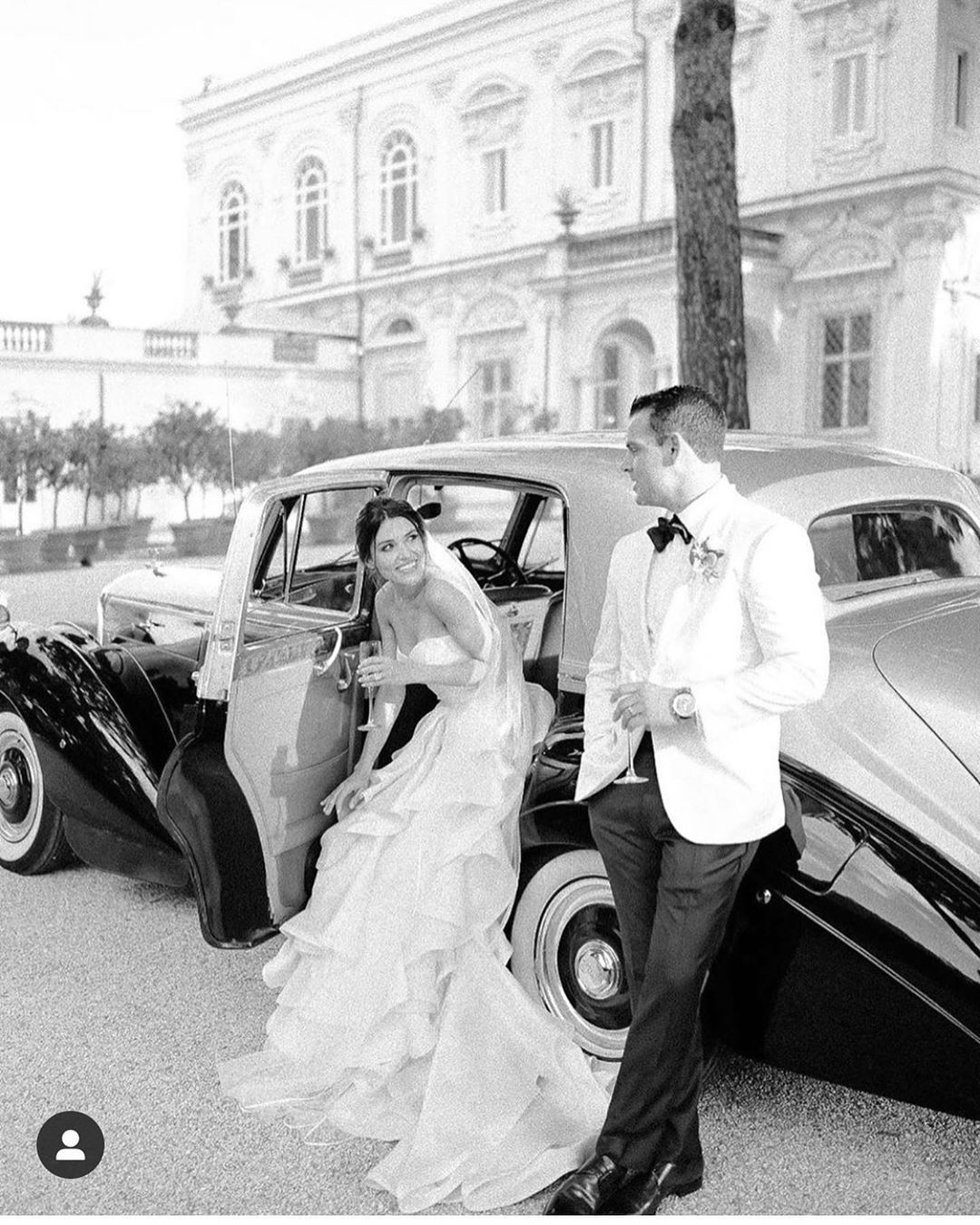 Bride and groom car post wedding