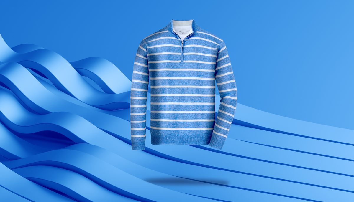 blue striped sweater by Peter Millar